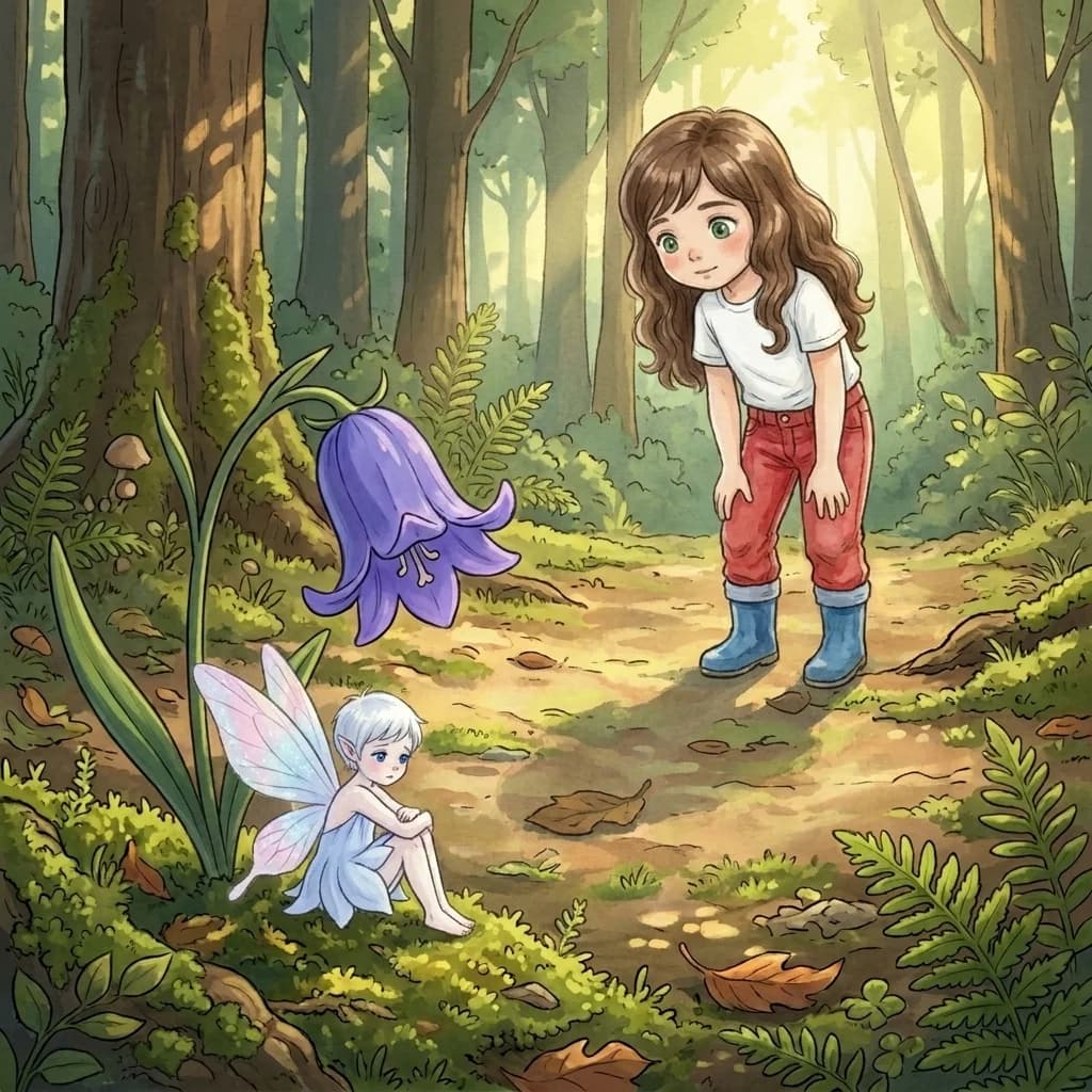 Eines der Schirmchen schwebte tief in den Wald hinein und stieß sanft gegen eine Glockenblume. „Huch!“, piepste eine le…